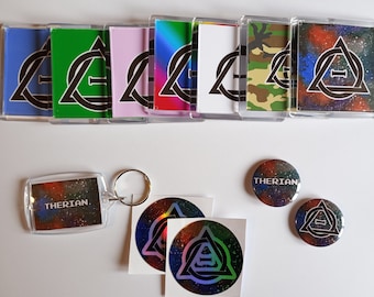 Therian Gift Set, Therian Badges, Gift for Therianthropes, Otherkin Accessory, Gift For Alterhumans, Therianthropy Support