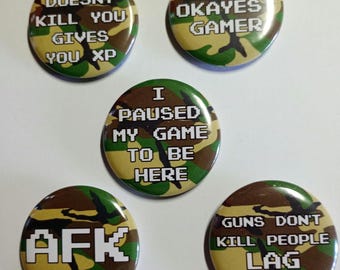 Gaming Inspired Badges, Online Gaming, You Can't Pause Online Games, Streamer Gift, Battle Royale Gaming, Gift For Teen, Kids Gamer Badge