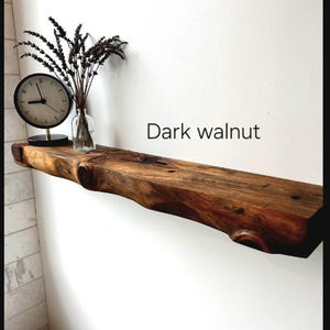 Live Edge Look Solid Wood Floating Shelf: Hand Carved Custom Colors and Sizes image 8