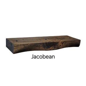 Rustic Curved Edge Solid Wood Floating Shelves: Set of Two 24" image 12