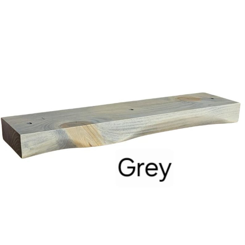 Rustic Curved Edge Solid Wood Floating Shelves: Set of Two 24" image 17