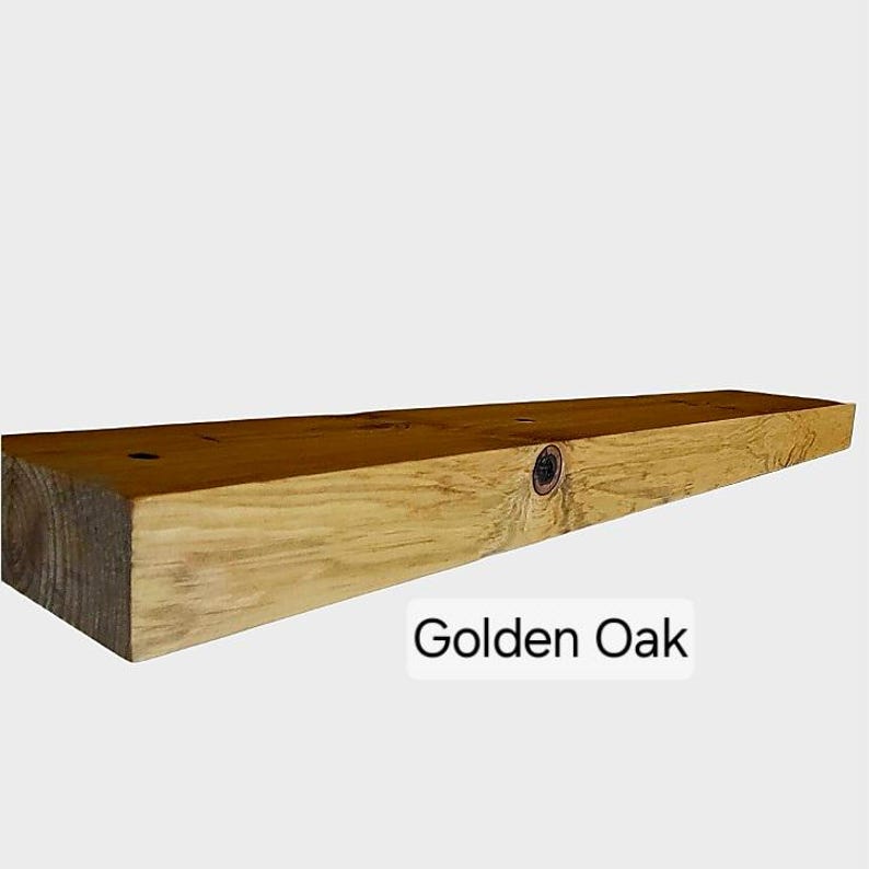 Rustic Square Edge Solid Wood Floating Shelf: Custom Colors and Sizes image 13