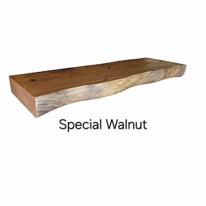 Live Edge Look Solid Wood Floating Shelf: Hand Carved Custom Colors and Sizes image 12