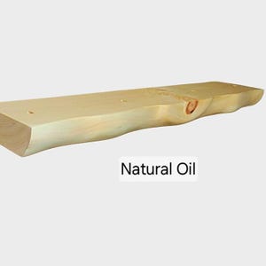Live Edge Look Solid Wood Floating Shelf: Hand Carved Custom Colors and Sizes Natural Oil