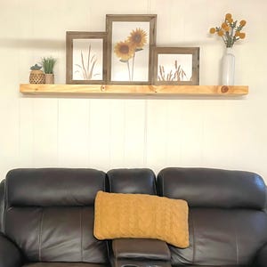 Rustic Square Edge Solid Wood Floating Shelf: Custom Colors and Sizes Natural with Oil