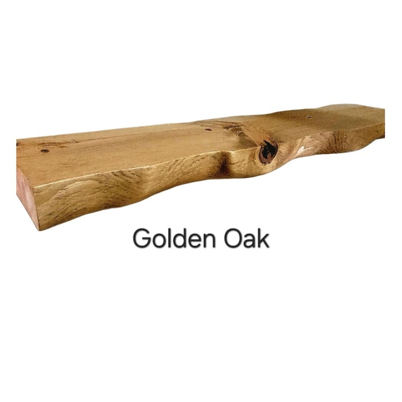 Live Edge Look Solid Wood Floating Shelf: Hand Carved Custom Colors and Sizes image 14