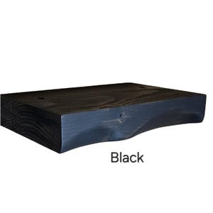 Rustic Curved Edge Solid Wood Floating Shelves: Set of Two 24" Black