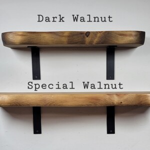 Hand Carved Rounded Edge Solid Wood Shelf With Iron Brackets: Custom ...