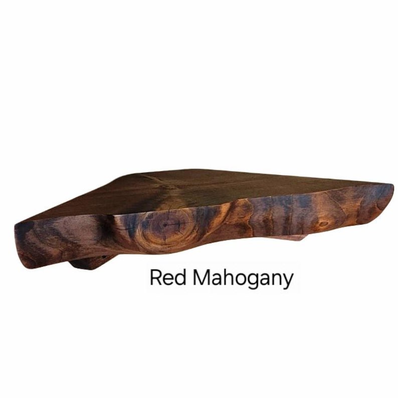 Live Edge Hand Carved Solid Wood Corner Shelf: Open Back Cord Access image 16