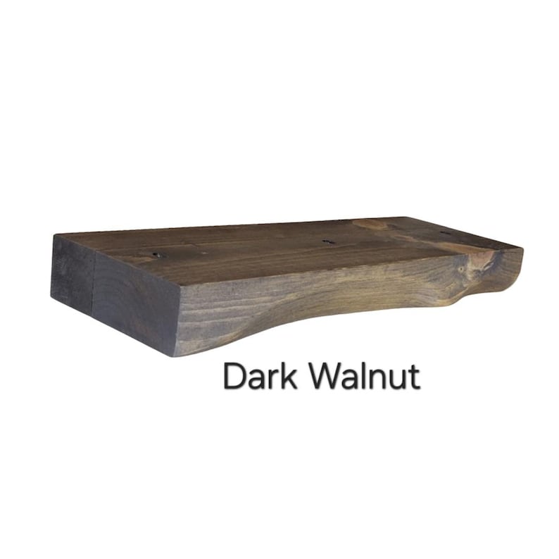 Rustic Curved Edge Solid Wood Floating Shelves: Set of Two 24" image 14