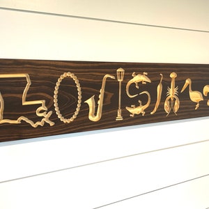 Carved Wooden Sign - Louisiana Cottage Sign - Louisiana Gift - State Decor - Lodge Sign  - Cottage Sign - State Wood Sign - LA Sign