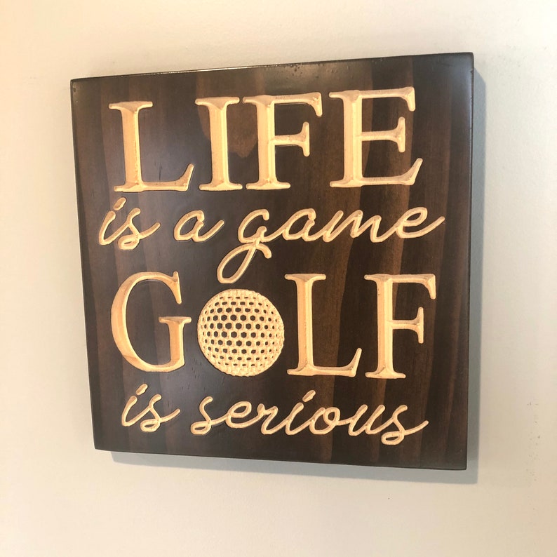 Golf Sign Golf Gift for Men Golf Decor Carved Wood Sign Etsy