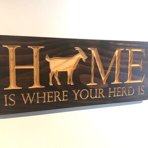 Goat Herd Home - Home Carved Wooden Signs-herd Sign-wood Decor -house ...