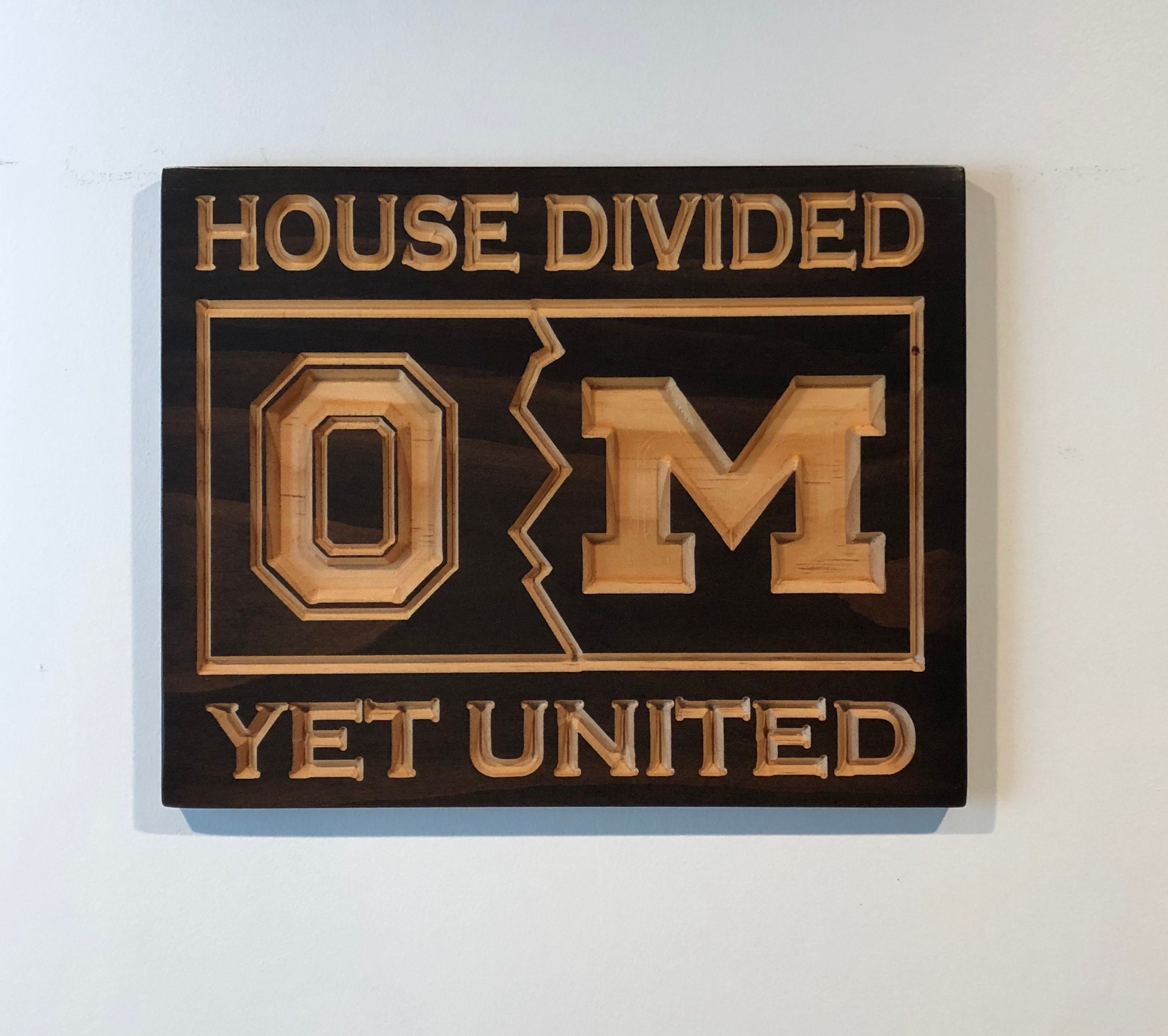 House Divided Sign Michigan Vs Ohio St Sign Carved Wooden Etsy