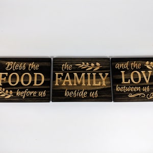Bless the Food before us - Carved Wooden Sign - Wood Sign With Saying - Wall Collage - Rustic Wood Sign - Decorative Sign - Engraved Sign