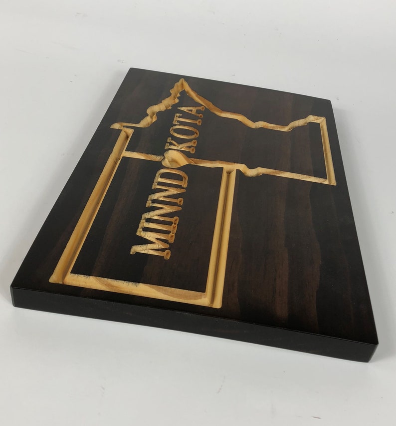 Minndakota Carved Wooden Sign MN ND Sign State Sign Etsy