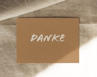 Postcard "DANKE" lettering printed on natural cardboard - DIN A6 by Chilli und Jens