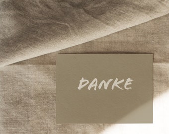 Postcard "THANK YOU" lettering printed on natural cardboard - DIN A6 by Chilli and Jens