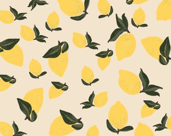 3 x wrapping paper, illustrated lemons. DIN A 2 sheet in yellow on light yellow background.