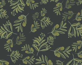 3 x wrapping paper, illustrated olives. DIN A 2 sheets in green and green-grey