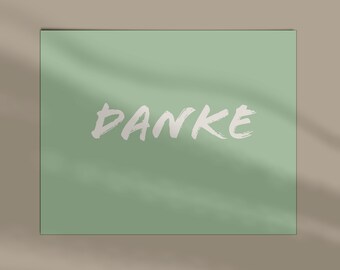 Postcard "DANKE" lettering white printed on natural cardboard mint - DIN A6 by Chilli and Jens