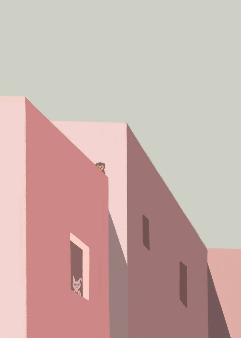 A4 Poster Motif pink house by Chilli and Jens image 2