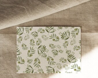 Paper placemat printed in DIN A 3 - illustrated olive branches by Chilli & Jens