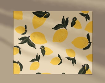 Paper placemat printed in DIN A 3 - illustrated lemons by Chilli & Jens