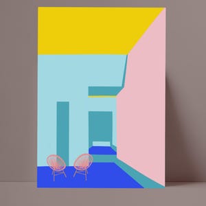 Postkarte - Haus - bunt auf Naturkarton gedruckt - DIN A6 by Chilli und Jens