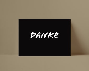 Postcard "DANKE" lettering printed on natural cardboard - DIN A6 by Chilli und Jens