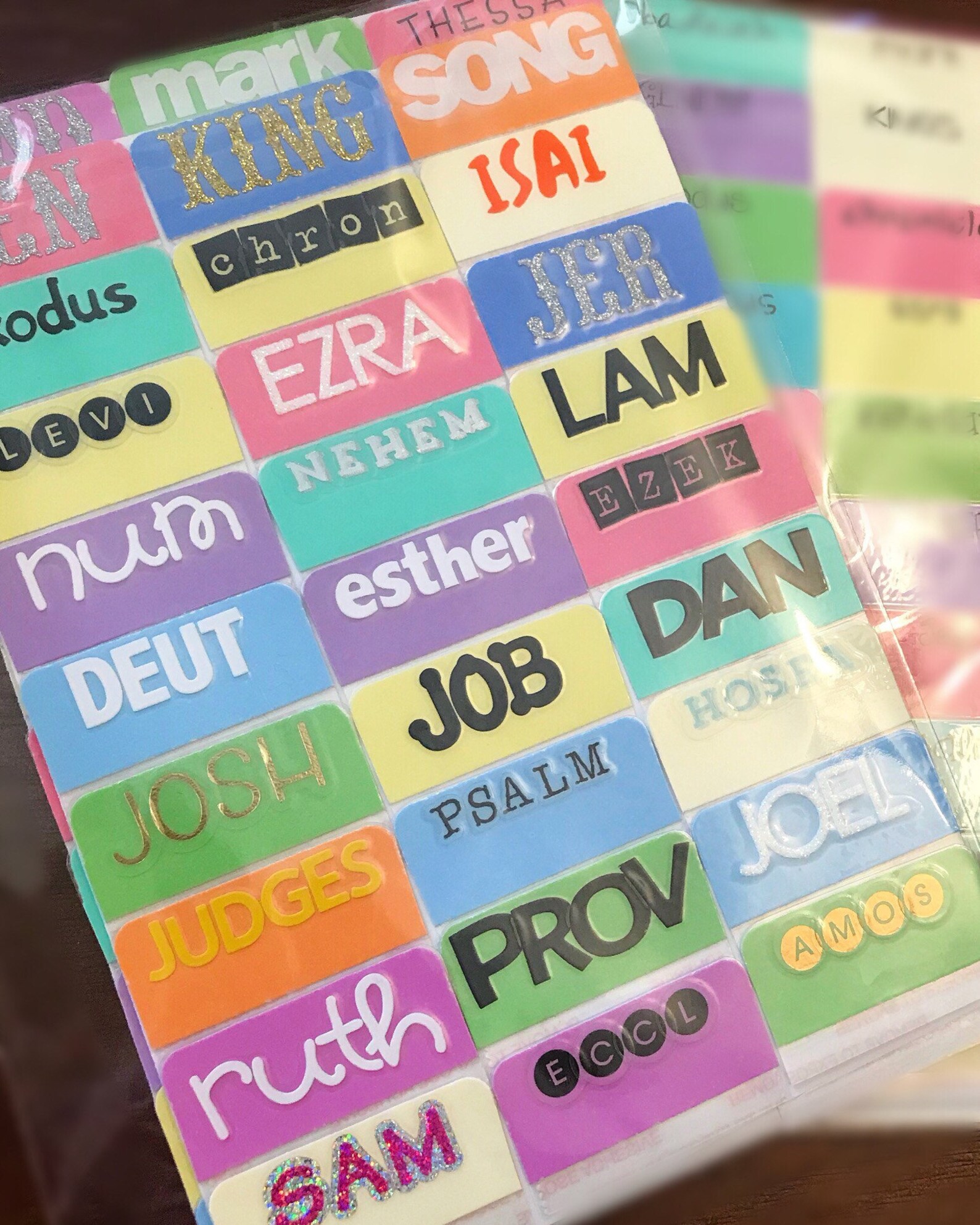 Funky Bible Tabs Unique, Colorful Bible Tabs laminated With Adhesive Etsy