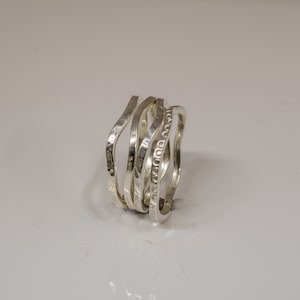 Set of 4 Silver Stack Rings