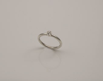 Silver Stackable Ring set with White Topaz