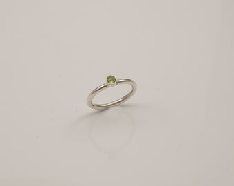 Silver Stackable Ring set with Peridot