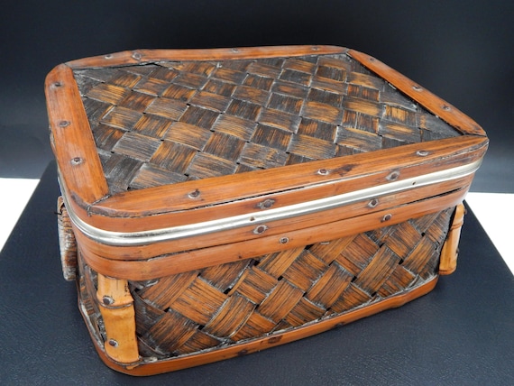 Vintage wooden sewing box ,hand made