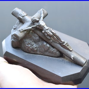 Antique religious paper weight , Jesus on cross,crucifix paperweight