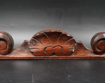 antique carved wood pediment ,hand carved ,furniture deco,19 th Century
