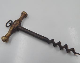 antique corks crew, bottle opener : bronze & steel,19 th Century