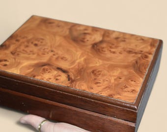 Vintage Old French 1900 Antique Wood Box With Decorativ Metallic