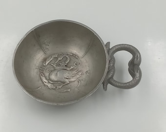 Antique French pewter tastevin