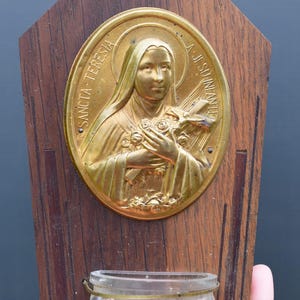 vintage religious wall decoration,holy water font,St Therese