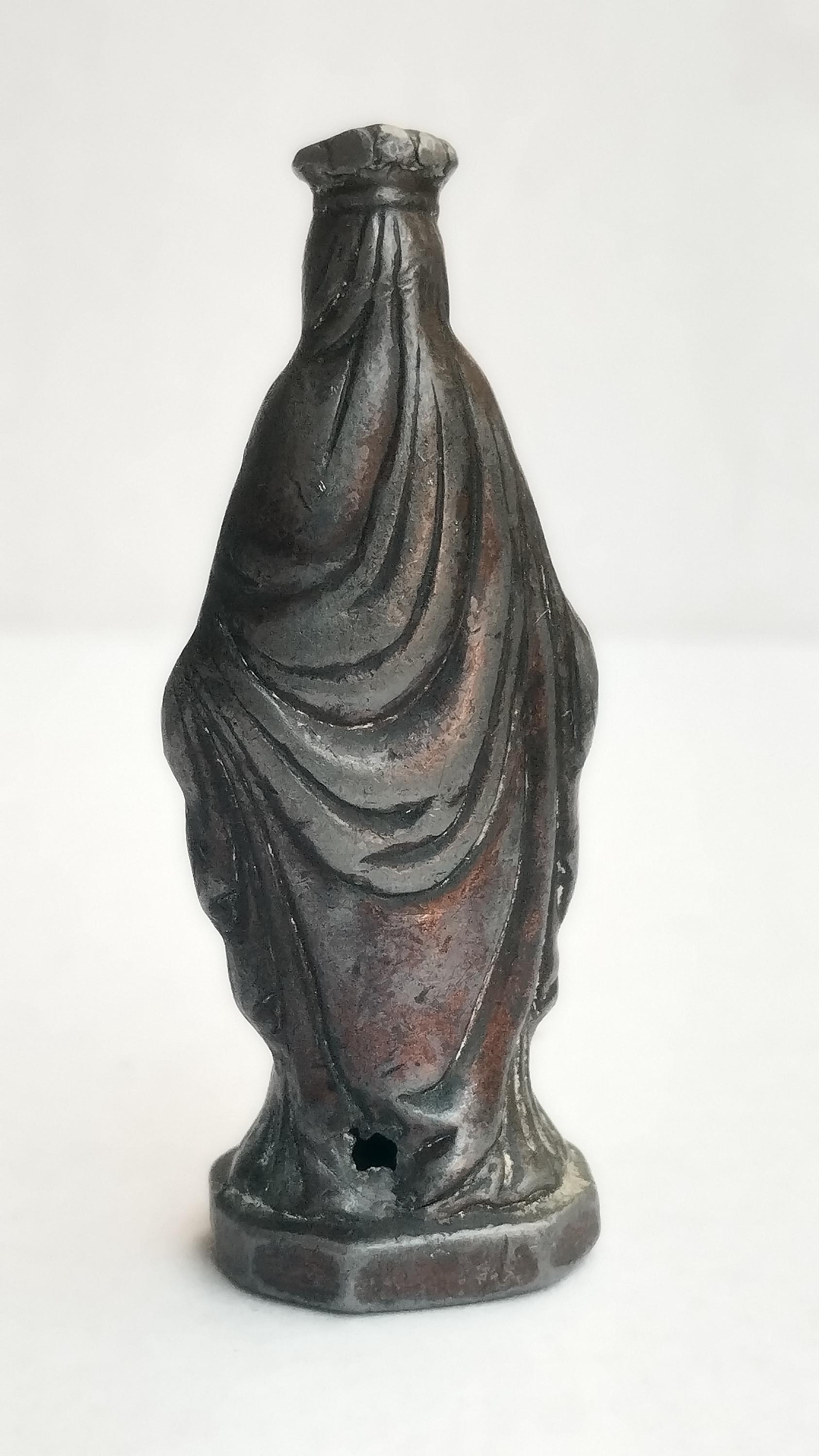 アンティーク雑貨 Small old religious statue. Antique Small Religious Catholic Statuette,sacred Figurine Virgin