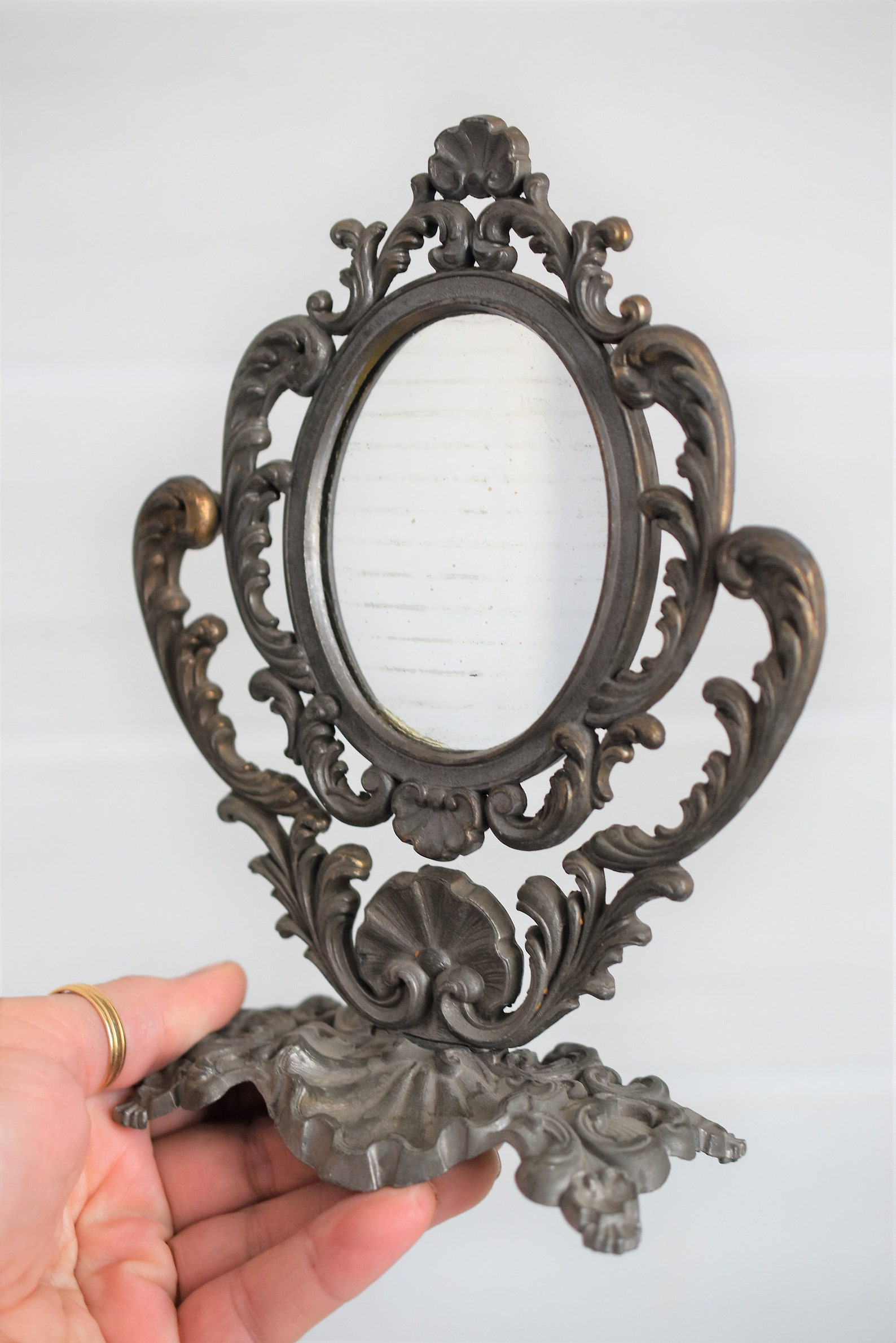 Vintage ornate stand mirror Etsy