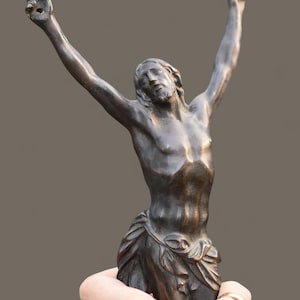 Großer antiker Bronze-Korpus von Christus, Kruzifix aus dem 18.Jh., religiöse Kunst