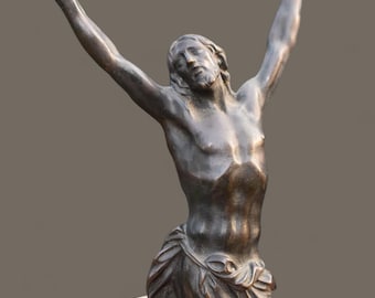 作家物 アンティークブロンズ製1860年頃 大型イエス・キリスト壁掛けフランス製 作家物 アンティークブロンズ製1860年頃 大型イエス・キリスト壁掛け