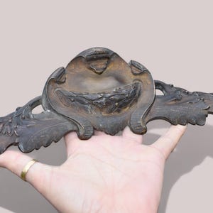 antique French ornate pediment bronze ,furniture deco,19th century