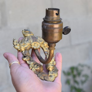 lumière de mur Français vintage, sconce, lampe en bronze, lumière de mur avec commutateur