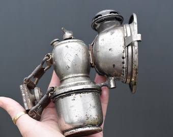antique acetylene headlight for bike or motorcycle light lamp by Freeman Thomas Victory