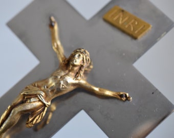 vintage French crucifix ,religious wall cross