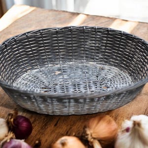 Vintage service basket braided wire basket ,art deco